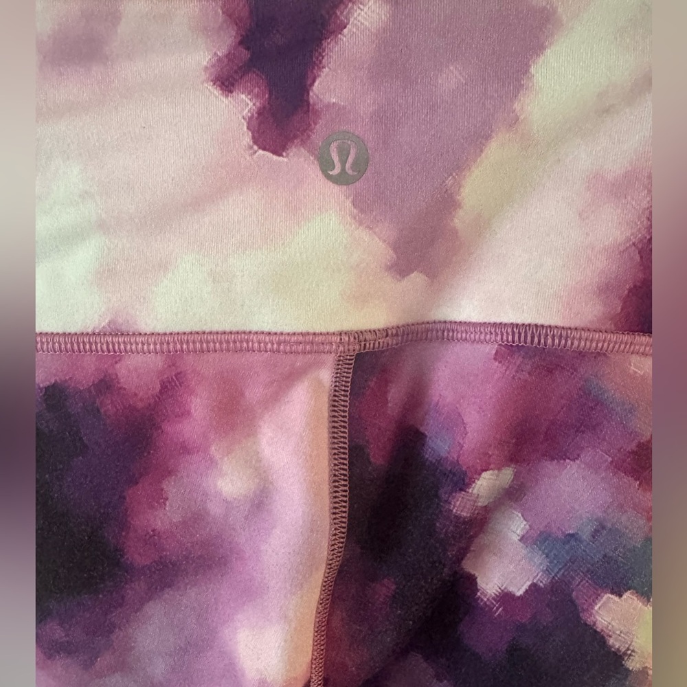 Lululemon Purple Watercolor Capri Leggings - Picture 5 of 8